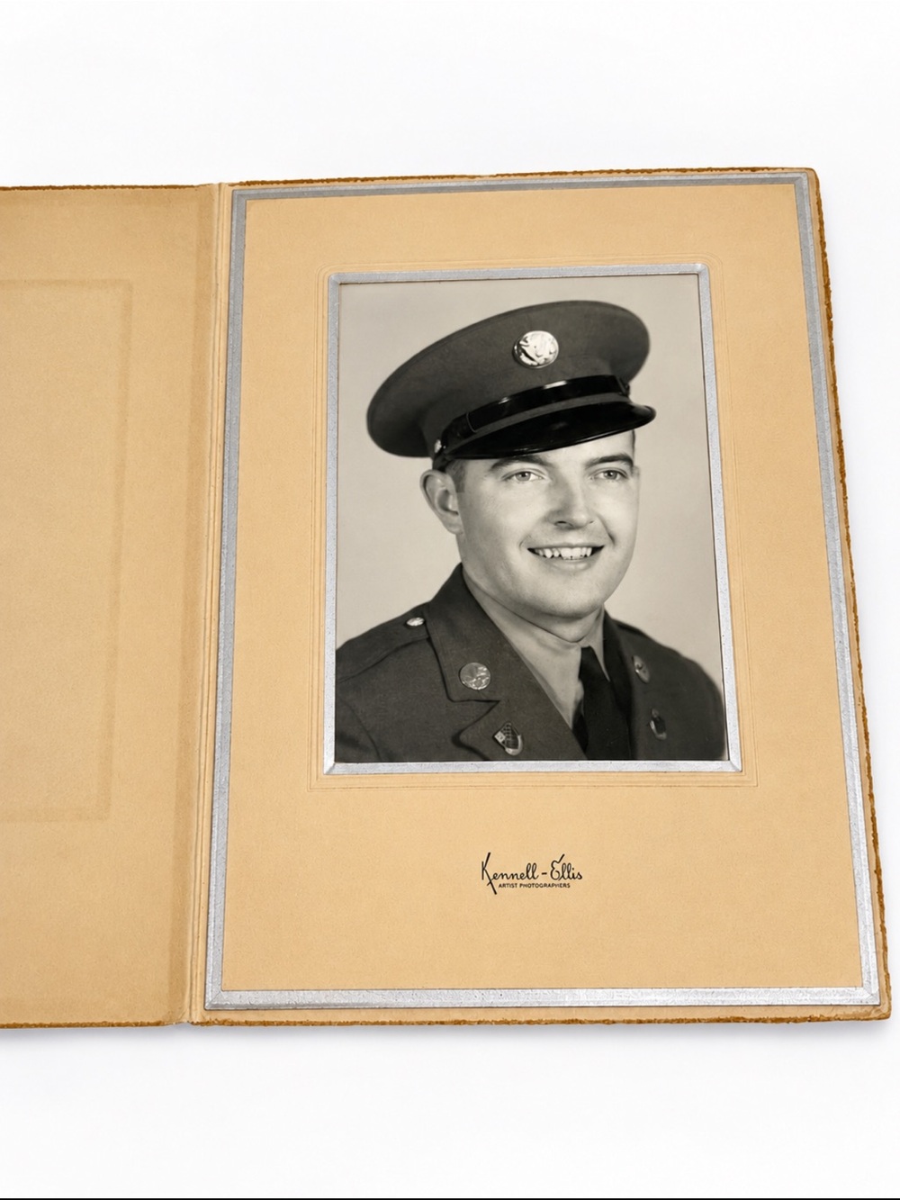 Vintage Military Portrait Photograph in Original Folder